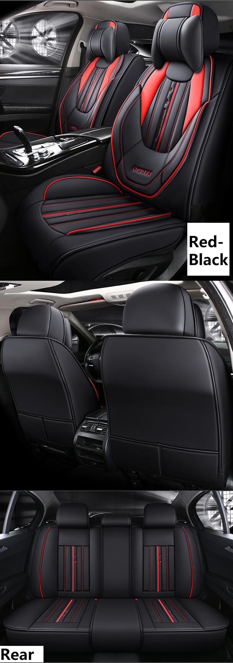 Universal Black and Red Car Seat Cover