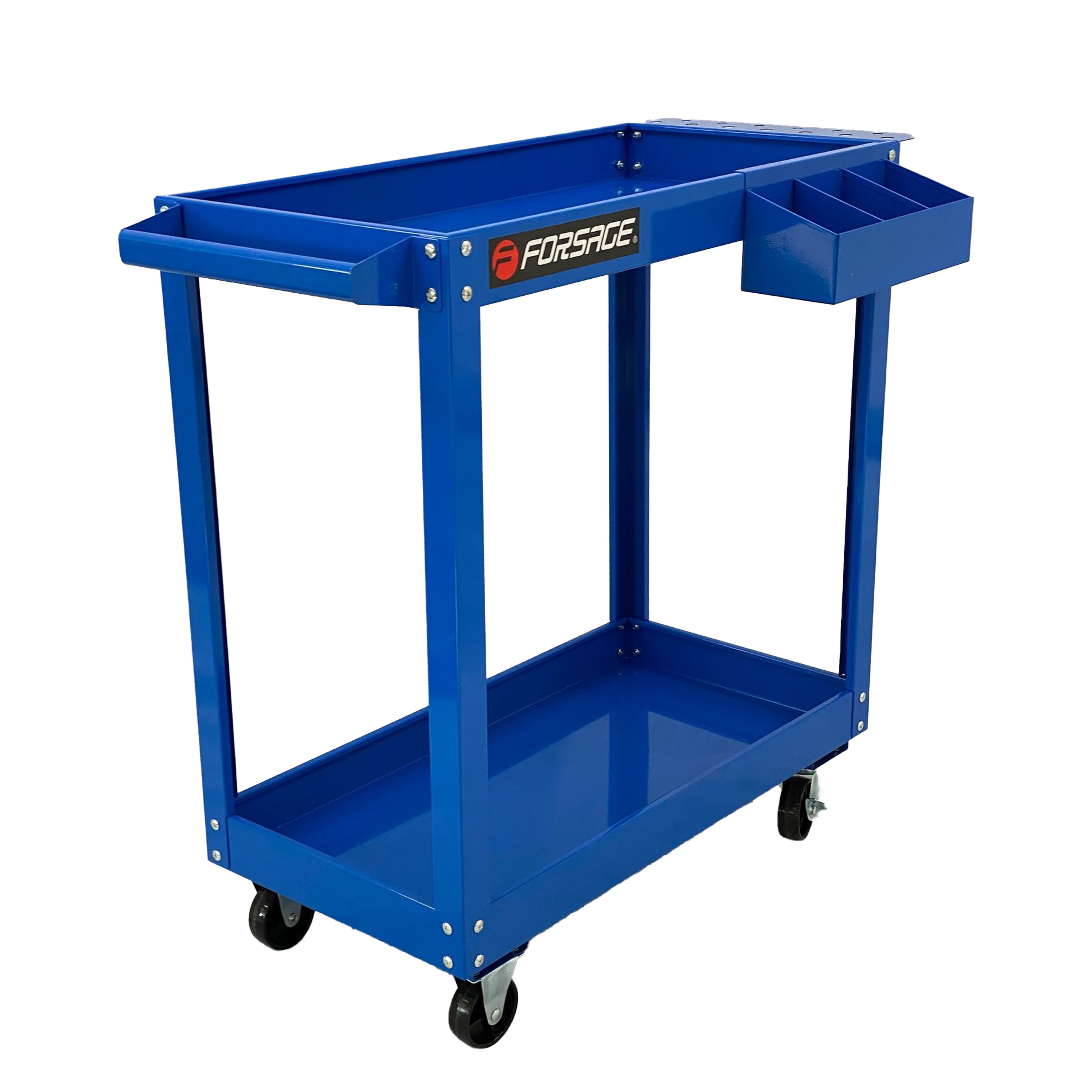 2-Tier Blue Tool Cart Trolley Workshop Garage Storage