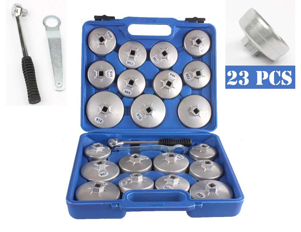 23PCS Cup Type Aluminum Oil Filter Wrench Removal Socket